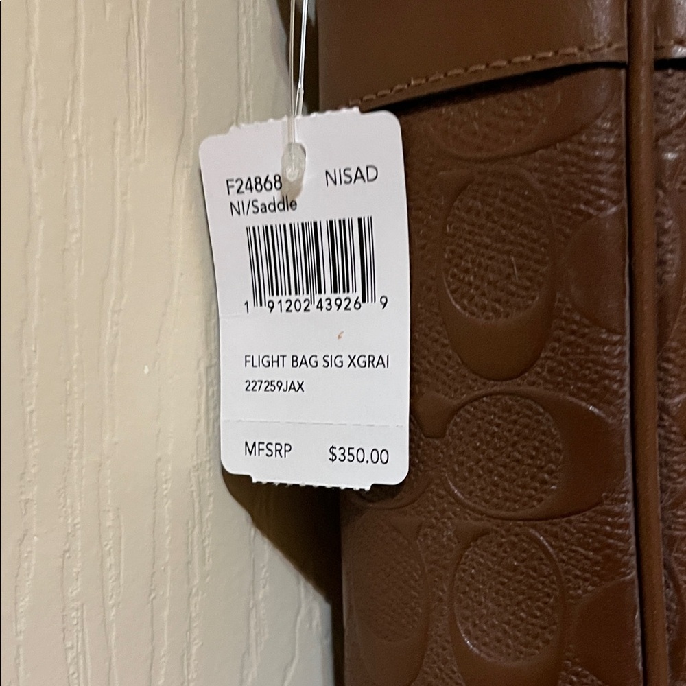 Coach Brown Embossed Signature Flight Bag - Picture 2 of 4